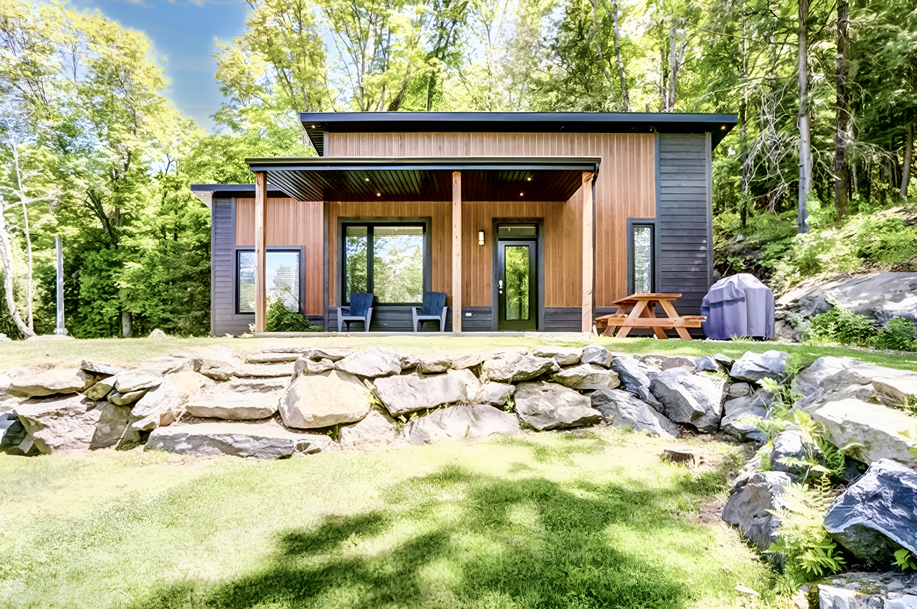 Waterfront Luxury chalet 1, Hot Tub, Lac Simon Cottage for rent in